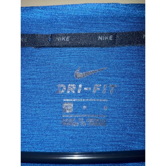 Nike Mens Dri-Fit Long Sleeve Blue Hoodie Lightweight Athletic Wear - Picture 5 of 6